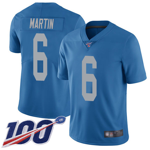 Detroit Lions Limited Blue Men Sam Martin Alternate Jersey NFL Football #6 100th Season Vapor Untouchable->detroit lions->NFL Jersey